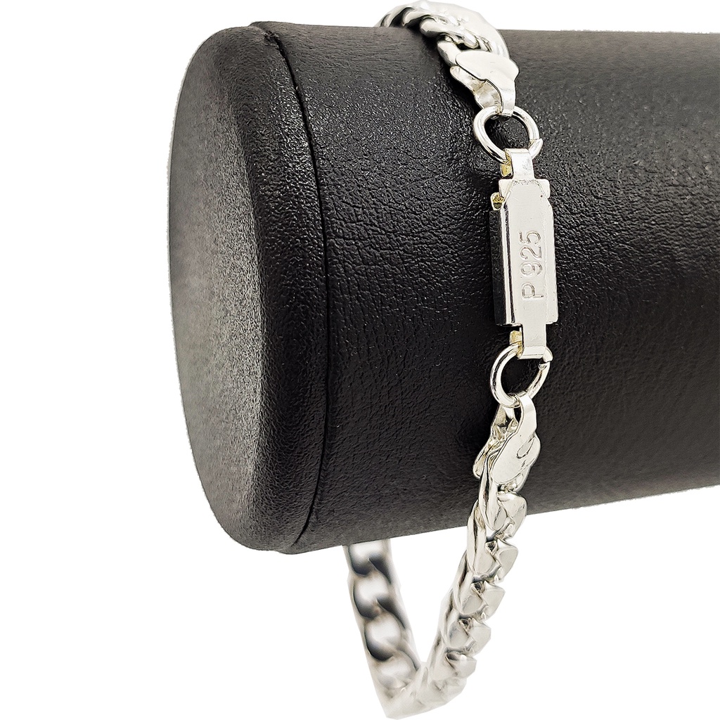 Pulseira Masculina Prata Aço Inoxidável