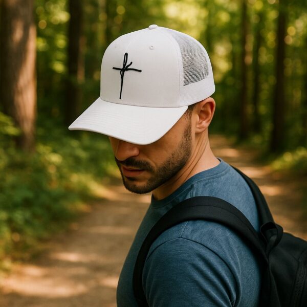 Boné Fé Branco Trucker Telinha Unissex - Imagem 3