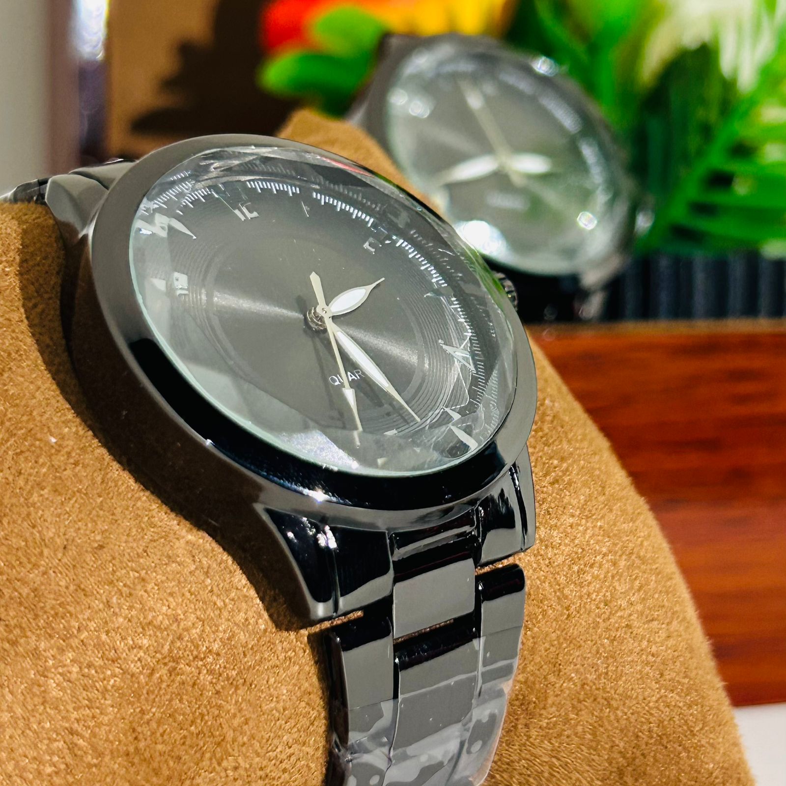 Relógio De Aço Feminino Aço Inoxidável (Pétala) Fundo Preto