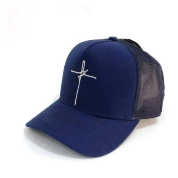 Boné Fé Azul Marinho Trucker Telinha Unissex - Imagem 3