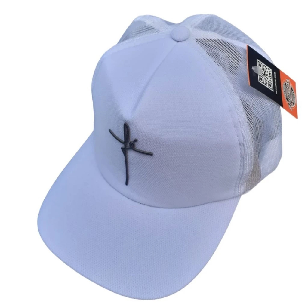 Boné Fé Branco Trucker Telinha Unissex