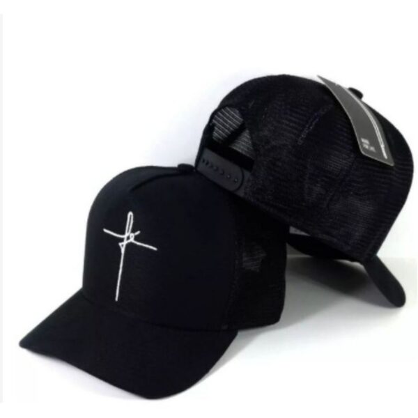 Boné Fé Preto Trucker Telinha Unissex - Imagem 4