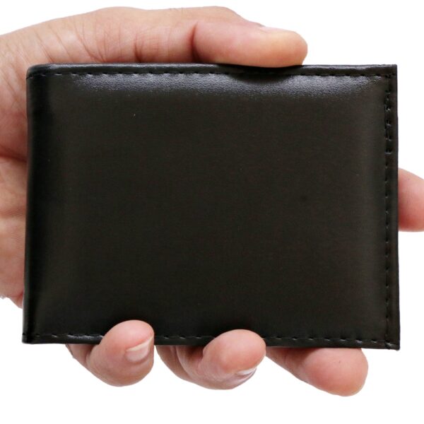 Carteira Masculina Couro Sintetico Cor Preta Porta Identidade e Cartão - Imagem 4