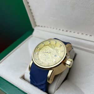 Relogio Dragão Premium Azul C/ Dourado