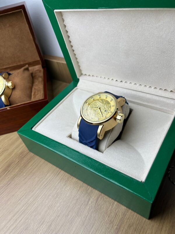 Relogio Dragão Premium Azul C/ Dourado - Imagem 4