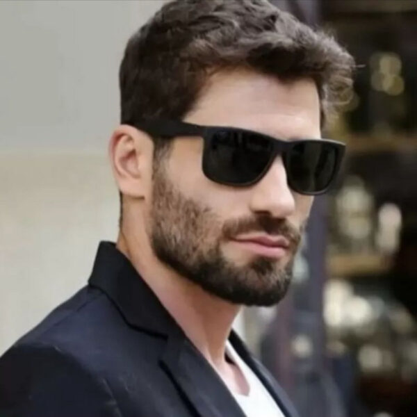 Óculos Sol Masculino Preto Quadrado Estilo Justin - Imagem 5