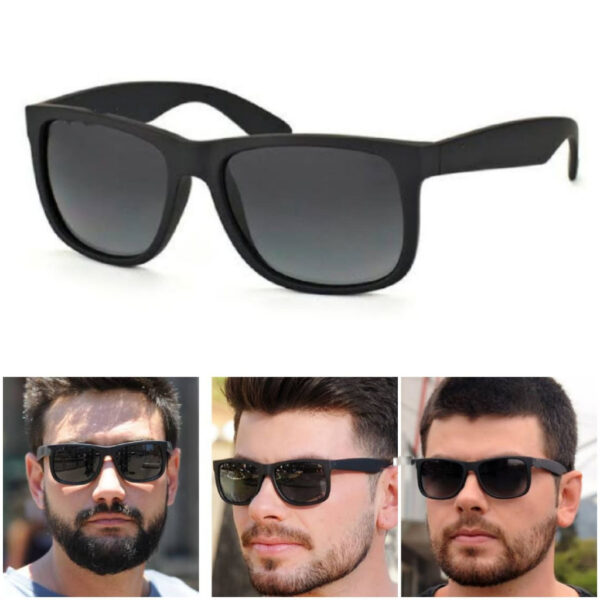 Óculos Sol Masculino Preto Quadrado Estilo Justin - Imagem 8