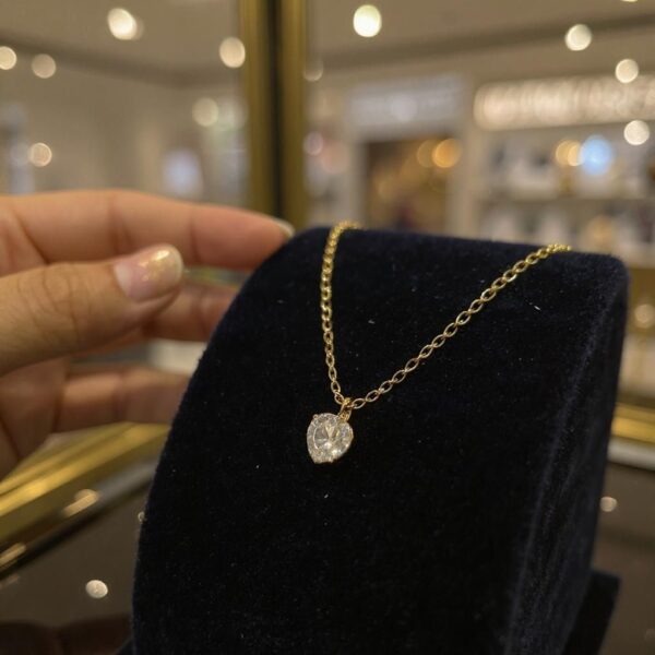 Conjunto Feminino de Colar + Brincos Coração Dourado - Imagem 2