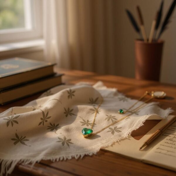 Conjunto Feminino de Colar + Brincos Coração Dourado - Imagem 5