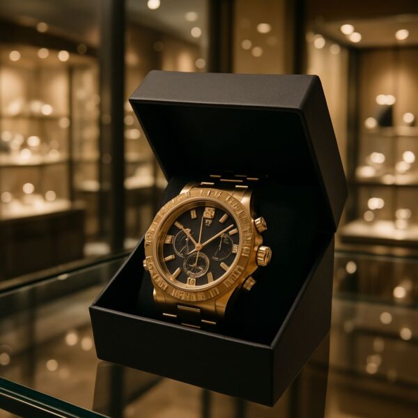 Relógio de Aço Dourado Masculino