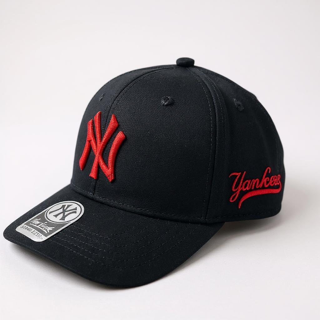 Boné new era Frente Americana Preto Com Vermelho